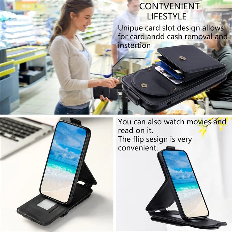 For Samsung Galaxy A13 4G / 5G Case Leather Vertical Flip Phone Cover with Straps