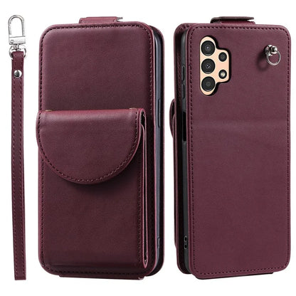For Samsung Galaxy A13 4G / 5G Case Leather Vertical Flip Phone Cover with Straps