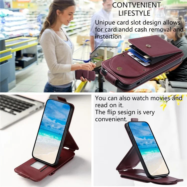 For Samsung Galaxy A13 4G / 5G Case Leather Vertical Flip Phone Cover with Straps