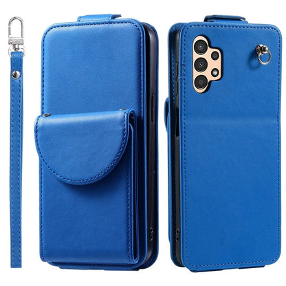 For Samsung Galaxy A13 4G / 5G Case Leather Vertical Flip Phone Cover with Straps