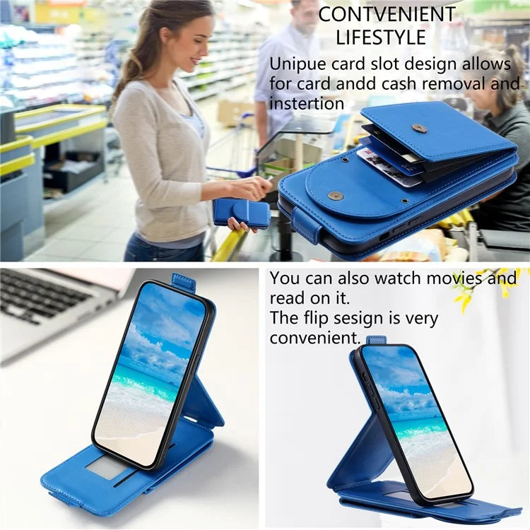 For Samsung Galaxy A13 4G / 5G Case Leather Vertical Flip Phone Cover with Straps