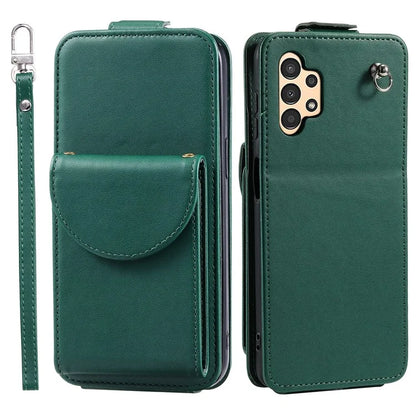 For Samsung Galaxy A13 4G / 5G Case Leather Vertical Flip Phone Cover with Straps