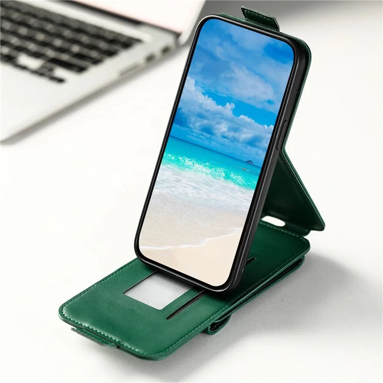 Card Bag Phone Case for Samsung Galaxy A05s 4G PU Leather + TPU Vertical Flip Phone Cover Wallet