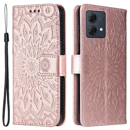 KT Imprinting Flower Series-1 For Motorola Moto G84 5G Case Anti-Scratch Stand Leather Phone Cover Wallet