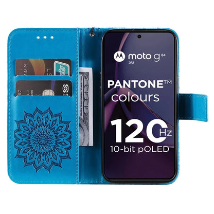 KT Imprinting Flower Series-1 For Motorola Moto G84 5G Case Anti-Scratch Stand Leather Phone Cover Wallet