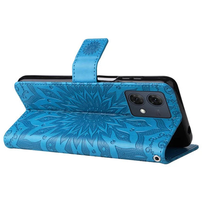KT Imprinting Flower Series-1 For Motorola Moto G84 5G Case Anti-Scratch Stand Leather Phone Cover Wallet