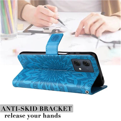 KT Imprinting Flower Series-1 For Motorola Moto G84 5G Case Anti-Scratch Stand Leather Phone Cover Wallet