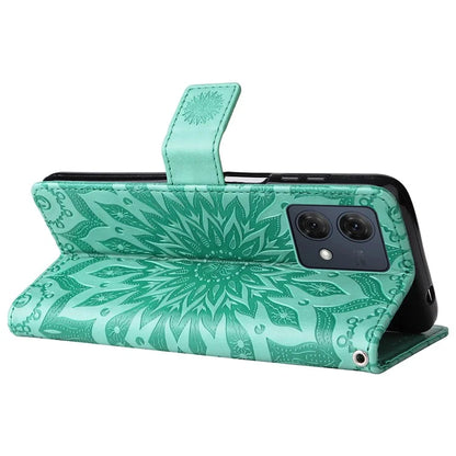 KT Imprinting Flower Series-1 For Motorola Moto G84 5G Case Anti-Scratch Stand Leather Phone Cover Wallet