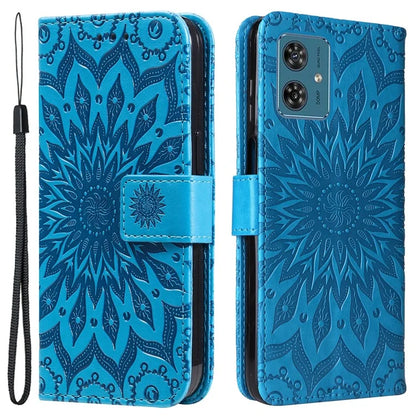 KT Imprinting Flower Series-1 For Motorola Moto G54 5G Leather Case Wallet Stand Phone Cover