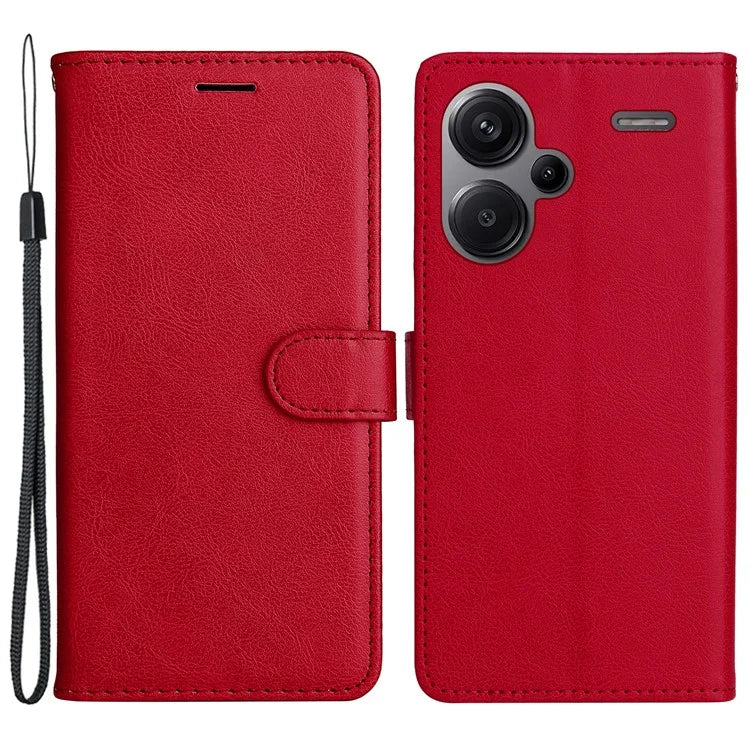 KT Leather Series-2 For Xiaomi Redmi Note 13 Pro+ 5G Case Solid Color Leather Magnetic Closure Phone Cover