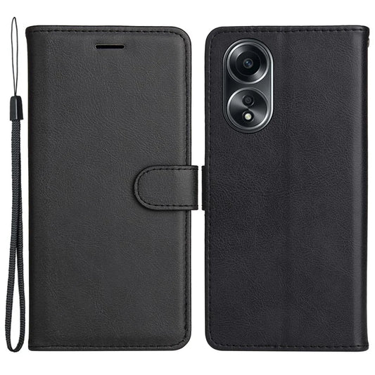 KT Leather Series-2 For Oppo A58 4G Case PU Leather Shckproof Shell Solid Color Stand Phone Cover Wallet
