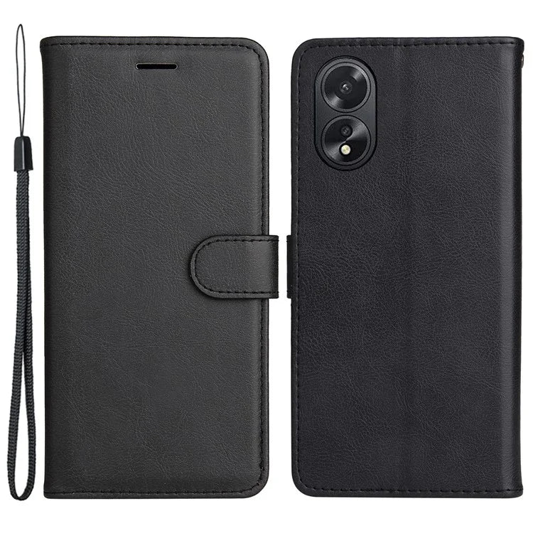 KT Leather Series-2 For Oppo A38 4G Case Wallet PU Leather Shell Solid Color Stand Cell Phone Cover