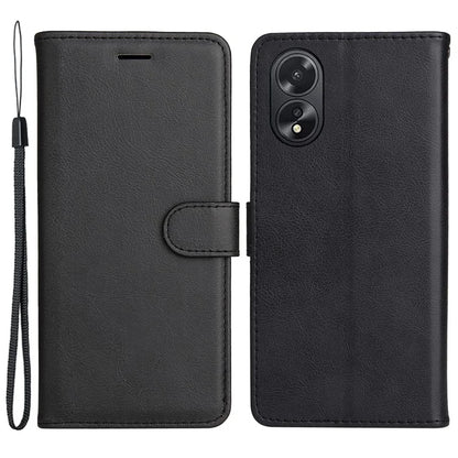KT Leather Series-2 For Oppo A38 4G Case Wallet PU Leather Shell Solid Color Stand Cell Phone Cover