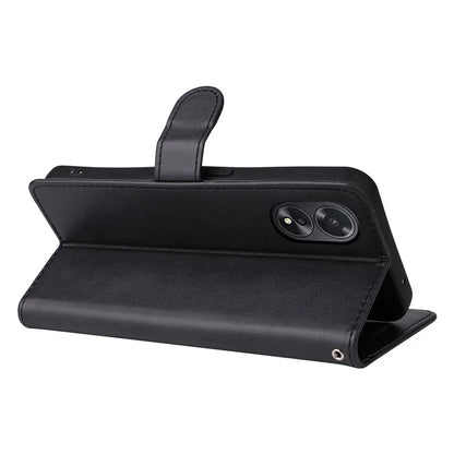 KT Leather Series-2 For Oppo A38 4G Case Wallet PU Leather Shell Solid Color Stand Cell Phone Cover