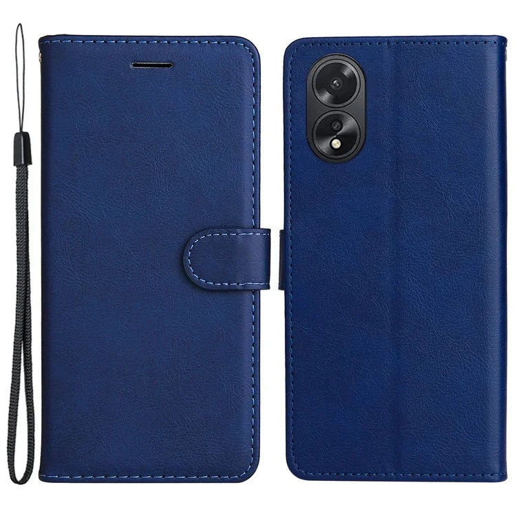 KT Leather Series-2 For Oppo A38 4G Case Wallet PU Leather Shell Solid Color Stand Cell Phone Cover