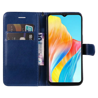 KT Leather Series-2 For Oppo A38 4G Case Wallet PU Leather Shell Solid Color Stand Cell Phone Cover