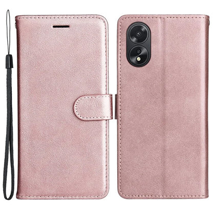 KT Leather Series-2 For Oppo A38 4G Case Wallet PU Leather Shell Solid Color Stand Cell Phone Cover