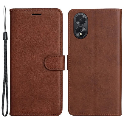 KT Leather Series-2 For Oppo A38 4G Case Wallet PU Leather Shell Solid Color Stand Cell Phone Cover
