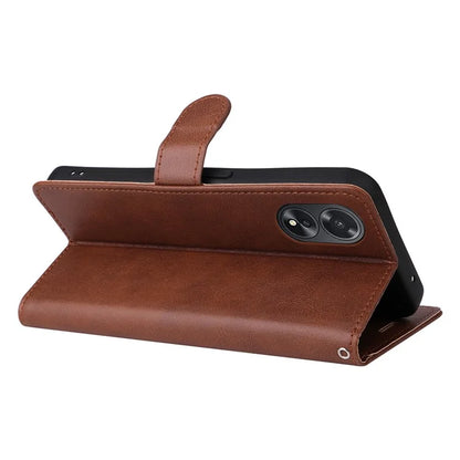 KT Leather Series-2 For Oppo A38 4G Case Wallet PU Leather Shell Solid Color Stand Cell Phone Cover
