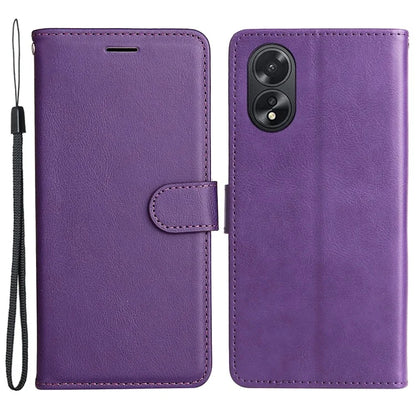 KT Leather Series-2 For Oppo A38 4G Case Wallet PU Leather Shell Solid Color Stand Cell Phone Cover