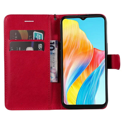 KT Leather Series-2 For Oppo A38 4G Case Wallet PU Leather Shell Solid Color Stand Cell Phone Cover