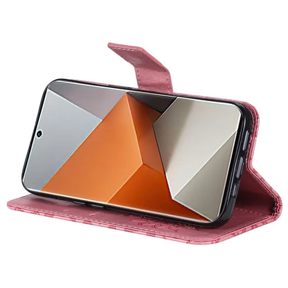 KT Imprinting Flower Series-1 For Xiaomi Redmi Note 13 Pro+ 5G Case Slim-Fit Wallet Stand Leather Phone Cover