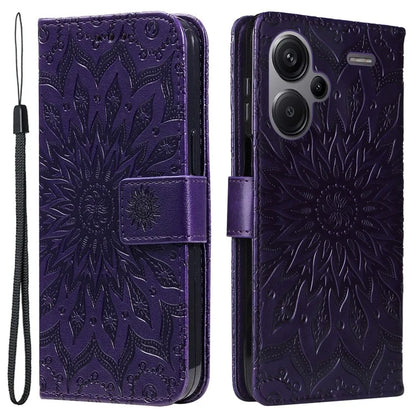 KT Imprinting Flower Series-1 For Xiaomi Redmi Note 13 Pro+ 5G Case Slim-Fit Wallet Stand Leather Phone Cover