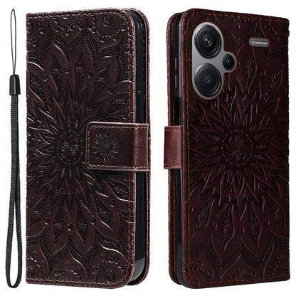 KT Imprinting Flower Series-1 For Xiaomi Redmi Note 13 Pro+ 5G Case Slim-Fit Wallet Stand Leather Phone Cover