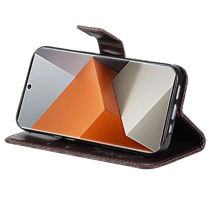 KT Imprinting Flower Series-1 For Xiaomi Redmi Note 13 Pro+ 5G Case Slim-Fit Wallet Stand Leather Phone Cover