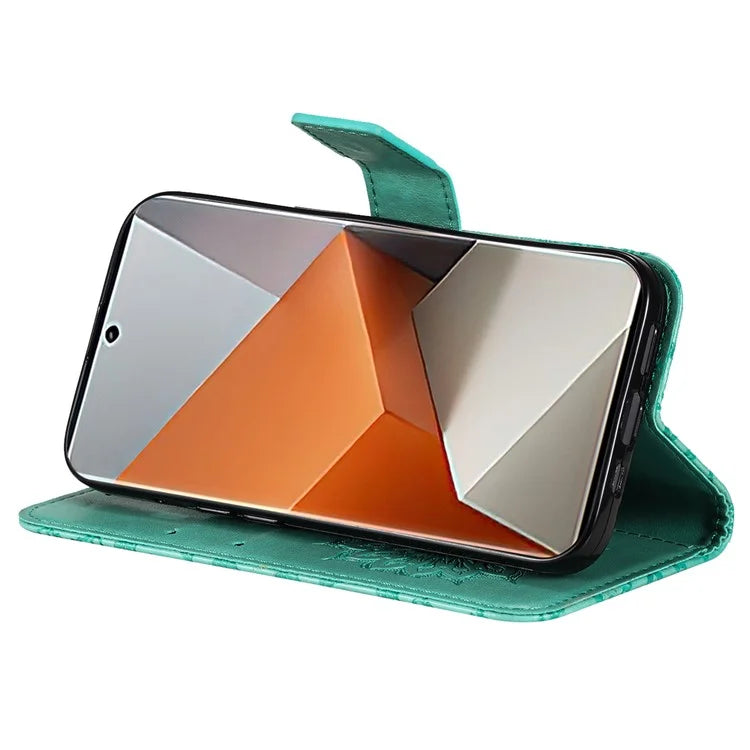 KT Imprinting Flower Series-1 For Xiaomi Redmi Note 13 Pro+ 5G Case Slim-Fit Wallet Stand Leather Phone Cover
