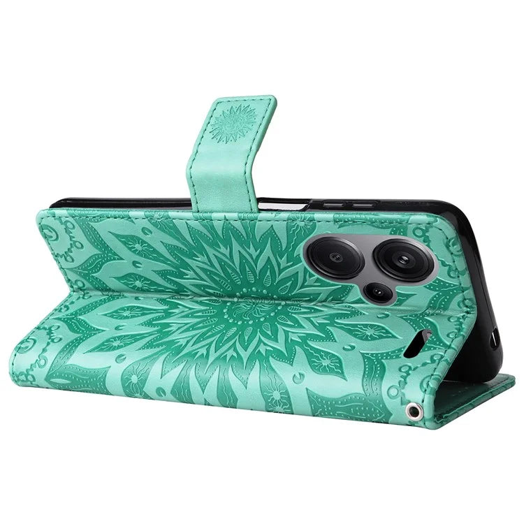 KT Imprinting Flower Series-1 For Xiaomi Redmi Note 13 Pro+ 5G Case Slim-Fit Wallet Stand Leather Phone Cover