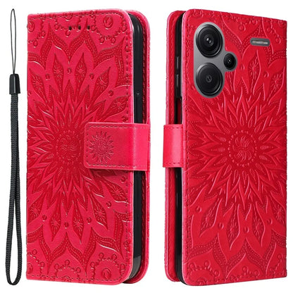 KT Imprinting Flower Series-1 For Xiaomi Redmi Note 13 Pro+ 5G Case Slim-Fit Wallet Stand Leather Phone Cover