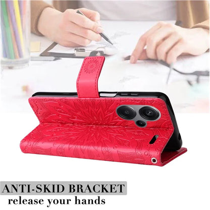 KT Imprinting Flower Series-1 For Xiaomi Redmi Note 13 Pro+ 5G Case Slim-Fit Wallet Stand Leather Phone Cover