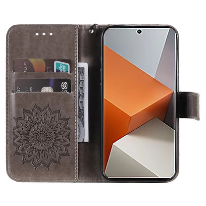 KT Imprinting Flower Series-1 For Xiaomi Redmi Note 13 Pro+ 5G Case Slim-Fit Wallet Stand Leather Phone Cover
