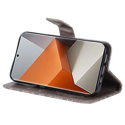 KT Imprinting Flower Series-1 For Xiaomi Redmi Note 13 Pro+ 5G Case Slim-Fit Wallet Stand Leather Phone Cover