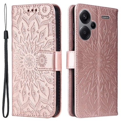 KT Imprinting Flower Series-1 For Xiaomi Redmi Note 13 Pro+ 5G Case Slim-Fit Wallet Stand Leather Phone Cover