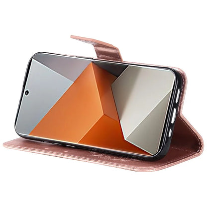 KT Imprinting Flower Series-1 For Xiaomi Redmi Note 13 Pro+ 5G Case Slim-Fit Wallet Stand Leather Phone Cover