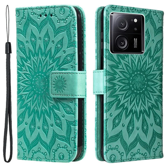 KT Imprinting Flower Series-1 For Xiaomi 13T / 13T Pro / Redmi K60 Ultra Case PU Leather Phone Cover Wallet