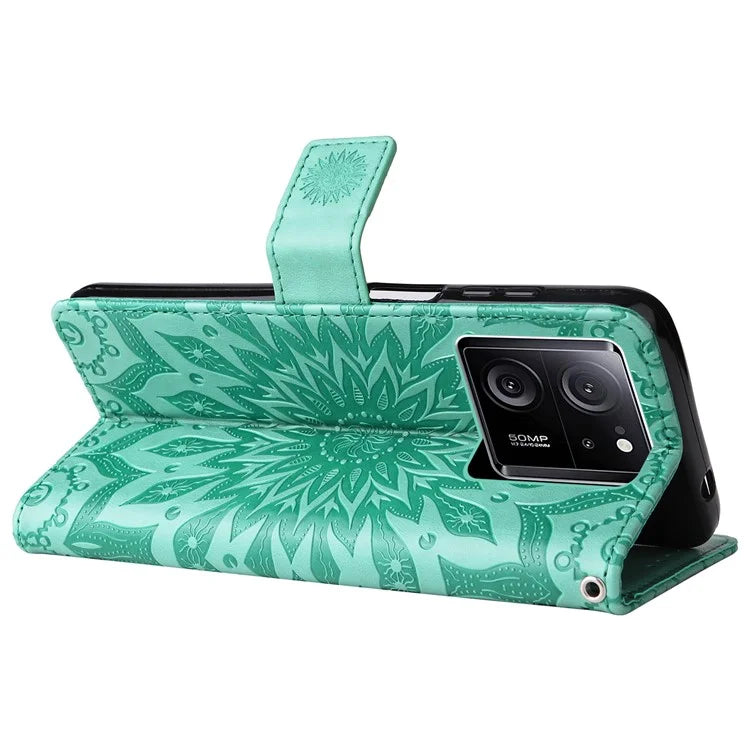 KT Imprinting Flower Series-1 For Xiaomi 13T / 13T Pro / Redmi K60 Ultra Case PU Leather Phone Cover Wallet