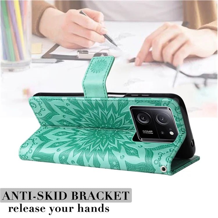 KT Imprinting Flower Series-1 For Xiaomi 13T / 13T Pro / Redmi K60 Ultra Case PU Leather Phone Cover Wallet