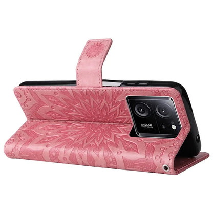 KT Imprinting Flower Series-1 For Xiaomi 13T / 13T Pro / Redmi K60 Ultra Case PU Leather Phone Cover Wallet
