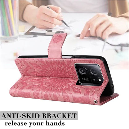 KT Imprinting Flower Series-1 For Xiaomi 13T / 13T Pro / Redmi K60 Ultra Case PU Leather Phone Cover Wallet