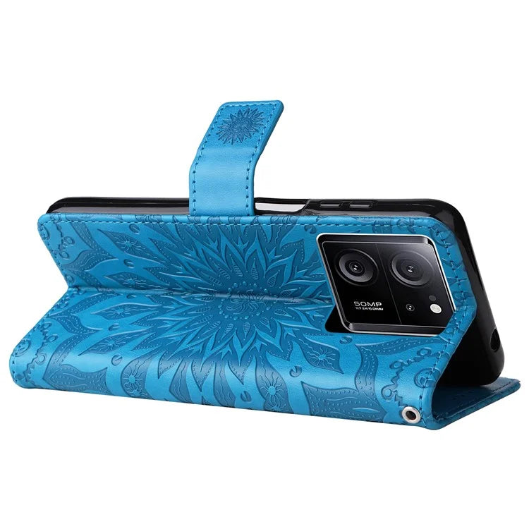 KT Imprinting Flower Series-1 For Xiaomi 13T / 13T Pro / Redmi K60 Ultra Case PU Leather Phone Cover Wallet