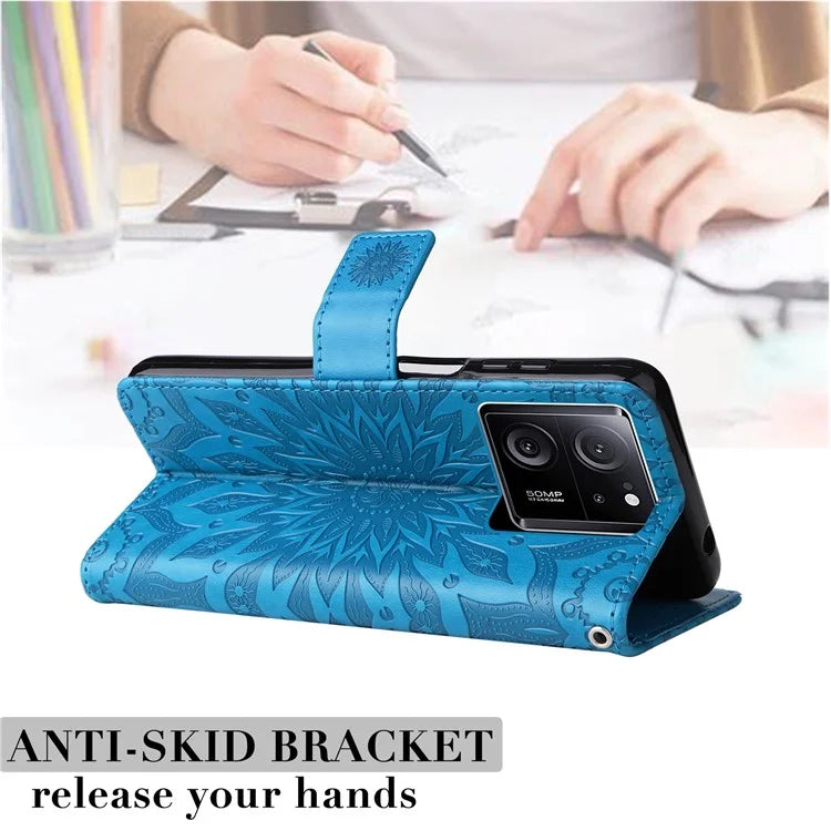 KT Imprinting Flower Series-1 For Xiaomi 13T / 13T Pro / Redmi K60 Ultra Case PU Leather Phone Cover Wallet