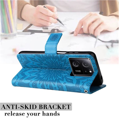 KT Imprinting Flower Series-1 For Xiaomi 13T / 13T Pro / Redmi K60 Ultra Case PU Leather Phone Cover Wallet