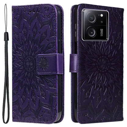 KT Imprinting Flower Series-1 For Xiaomi 13T / 13T Pro / Redmi K60 Ultra Case PU Leather Phone Cover Wallet