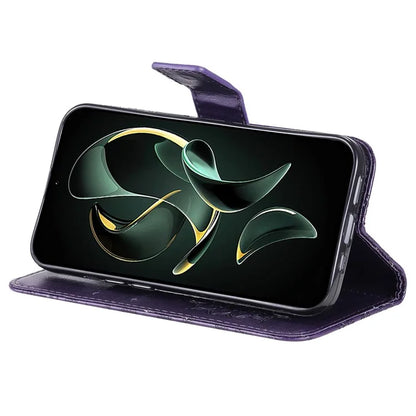 KT Imprinting Flower Series-1 For Xiaomi 13T / 13T Pro / Redmi K60 Ultra Case PU Leather Phone Cover Wallet