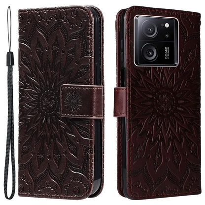 KT Imprinting Flower Series-1 For Xiaomi 13T / 13T Pro / Redmi K60 Ultra Case PU Leather Phone Cover Wallet