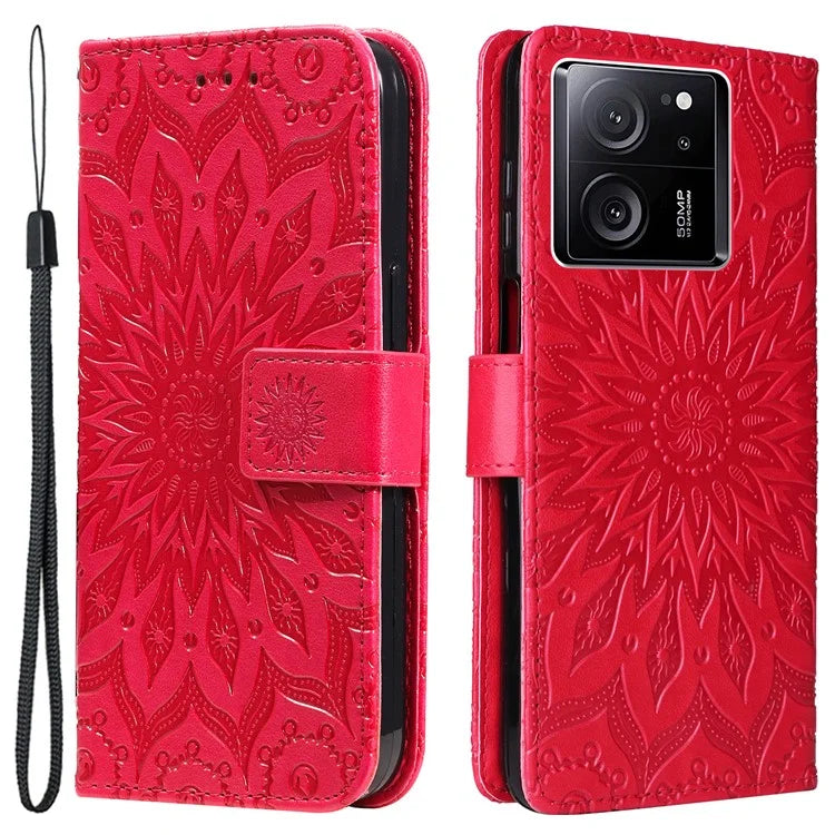 KT Imprinting Flower Series-1 For Xiaomi 13T / 13T Pro / Redmi K60 Ultra Case PU Leather Phone Cover Wallet