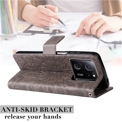 KT Imprinting Flower Series-1 For Xiaomi 13T / 13T Pro / Redmi K60 Ultra Case PU Leather Phone Cover Wallet